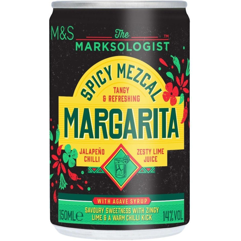Marks & Spencer Alkoholický koktejl na bázi mezcalu s limetkovou šťávou, sirupem z agáve, chilli papričkami jalapeño a mořskou solí