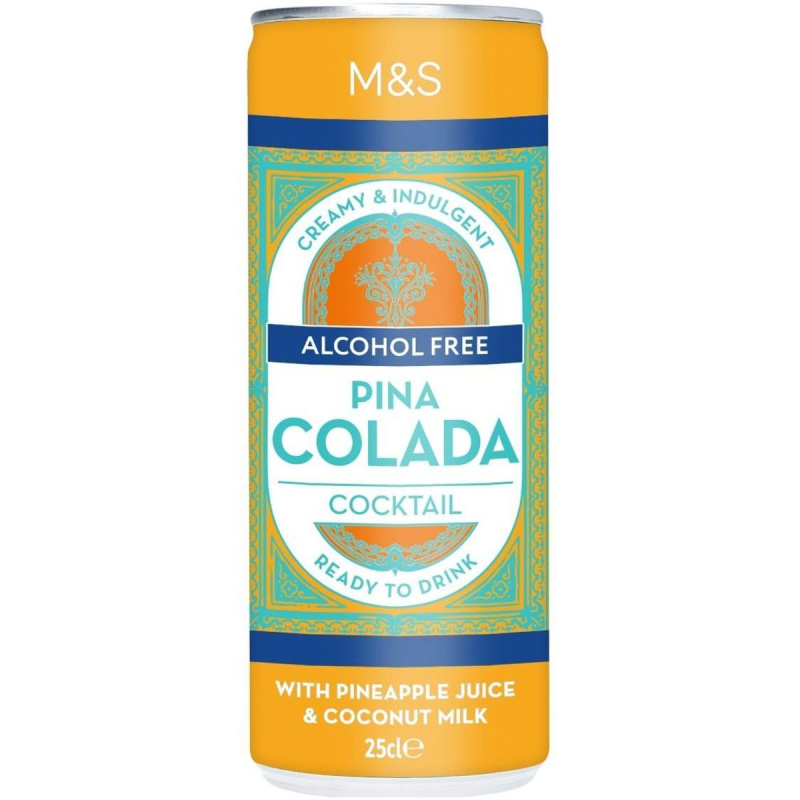 Marks & Spencer Sycený nealkoholický koktejl s ananasovou šťávou z koncentrátu, kokosovým krémem a rumovou příchutí