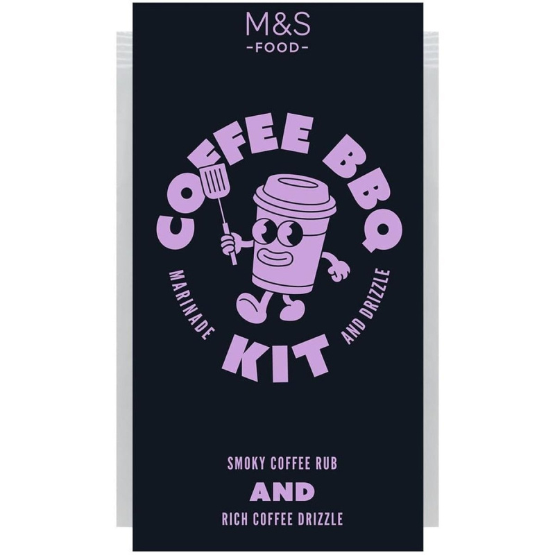 Marks & Spencer Grilovací omáčka s rajčatovou pastou, tmavou sójovou omáčkou a instantní kávou Arabica a kořenící směs se sušenou cibulí, cukrem, uzen