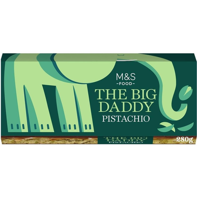 Marks & Spencer Velká čokoládová tyčinka The Big Daddy s pistáciovou náplní, karamelem a kousky pistácií