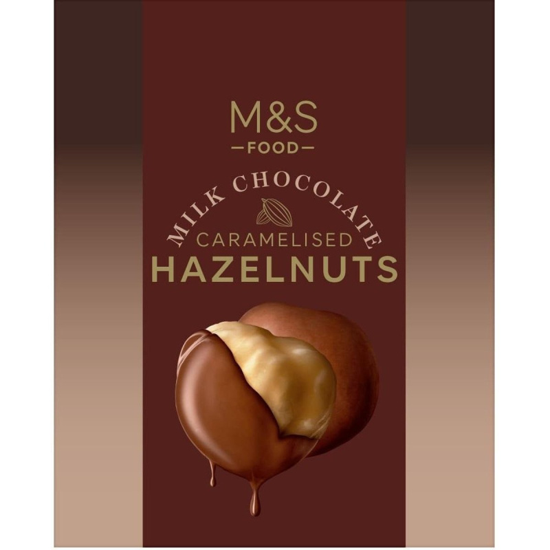 Marks & Spencer Karamelizované lískové ořechy máčené v mléčné čokoládě s mořskou solí