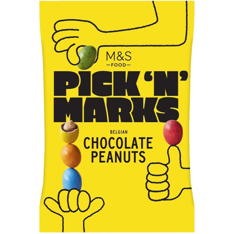 Marks & Spencer Arašídy v mléčné čokoládě s barevnou cukrovou krustou