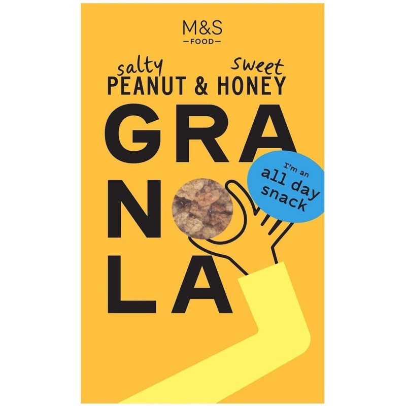 Marks & Spencer Granola z celozrnných ovesných vloček pečených s medem, směsí semínek a praženými arašídy