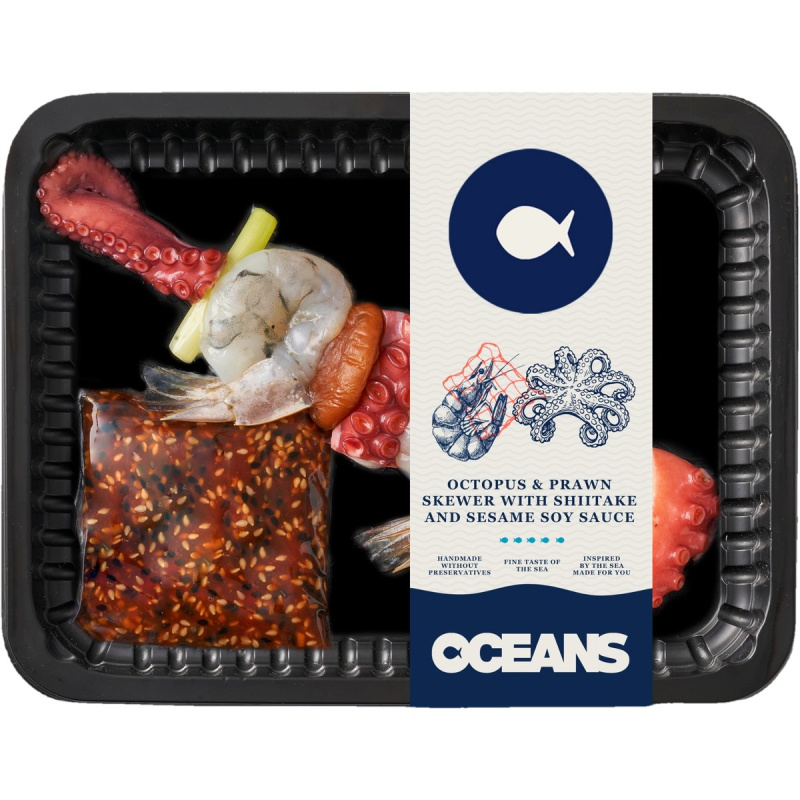 Oceans Chobotnice a krevety na špízu se shiitake a sezamovou sojou