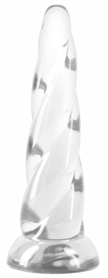 Gelové dildo s přísavkou Calyxia (19 cm), průhledné