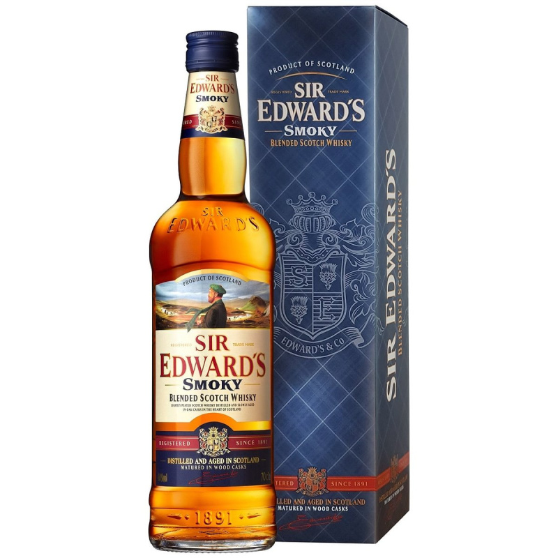Sir Edward´s Smoky Blended Scotch Whisky 40% obj. dárkové balení