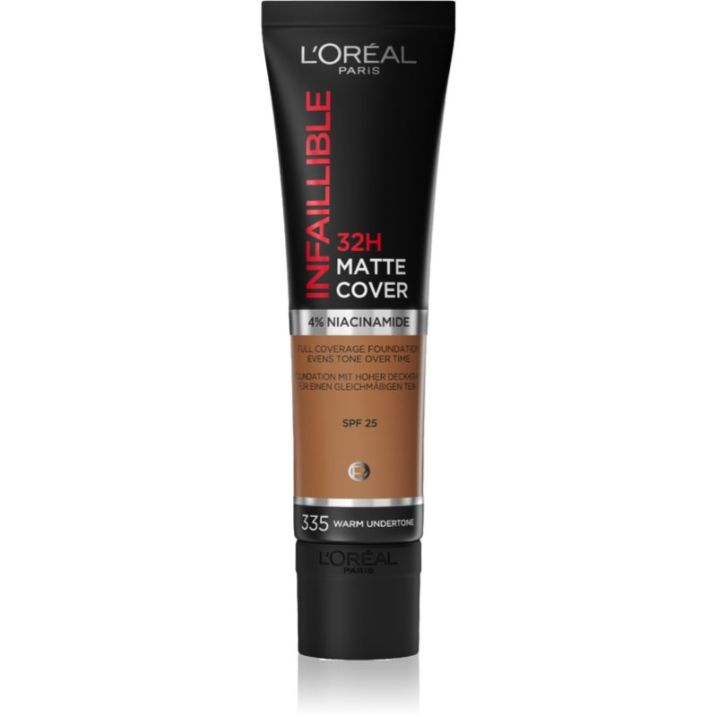 L’Oréal Paris Infaillible 32H Matte Finish dlouhotrvající matující make-up SPF 25 odstín 335 Warm Undertone 30 ml