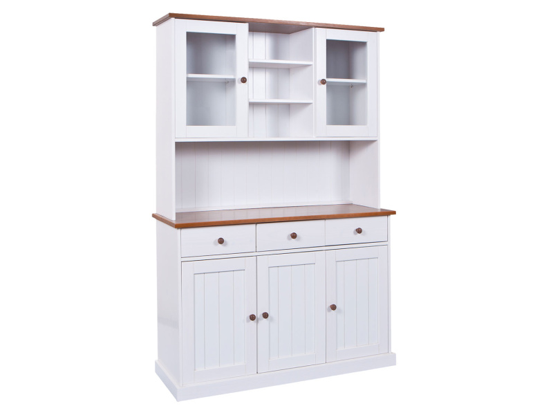 Inter Link Příborník Westerland (Se 3 zásuvkami a 5 otočnými dvířky, bílá, sépie/hnědá)