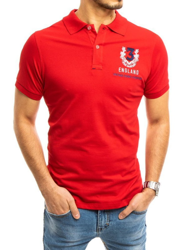 Pánské polo tričko červené Dstreet PX0357 Barva: Červená, Velikost: M