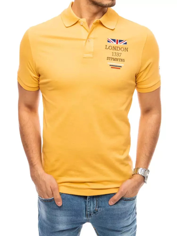 Žlutá polokošile s výšivkou Dstreet PX0435 XXL