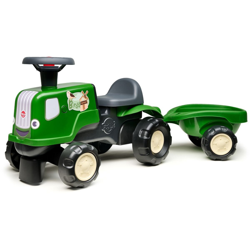 odrážedlo traktor s přívěsem BIRDY FARM zelený 1–3 roky – FALK