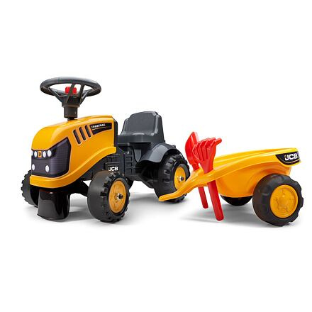 Odstrkovadlo traktor JCB žluté s volantem a valníkem