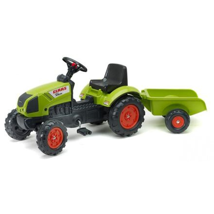 Šlapací traktor Claas Arion 410 s valníkem zelený