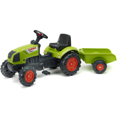 Šlapací traktor Claas Arion 410 s valníkem zelený