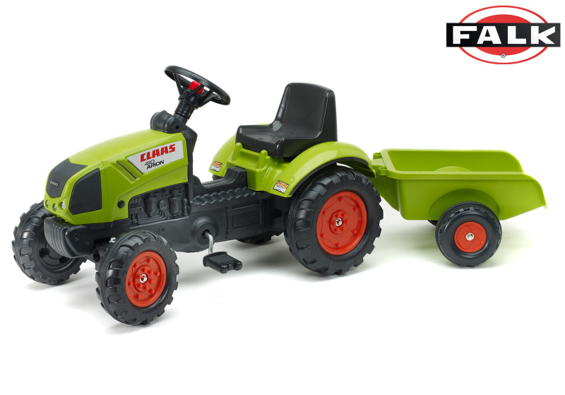 Šlapací traktor Claas Arion 410 s valníkem zelený