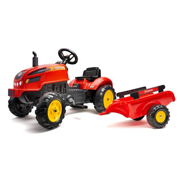 FALK šlapací traktor 2046AB X-Tractor s vlečkou a otvírací kapotou