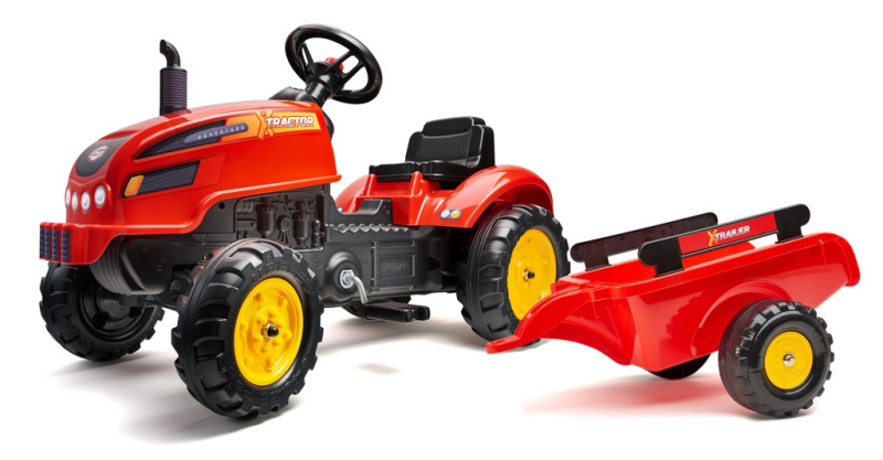 FALK šlapací traktor 2046AB X-Tractor s vlečkou a otvírací kapotou