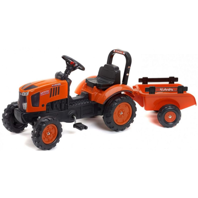 Falk Traktor Kubota M7171 s valníkem - oranžový
