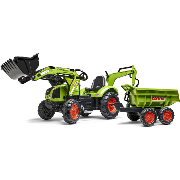 Traktor šlapací Class Atiom 430 zelený s přední i zadní lžící