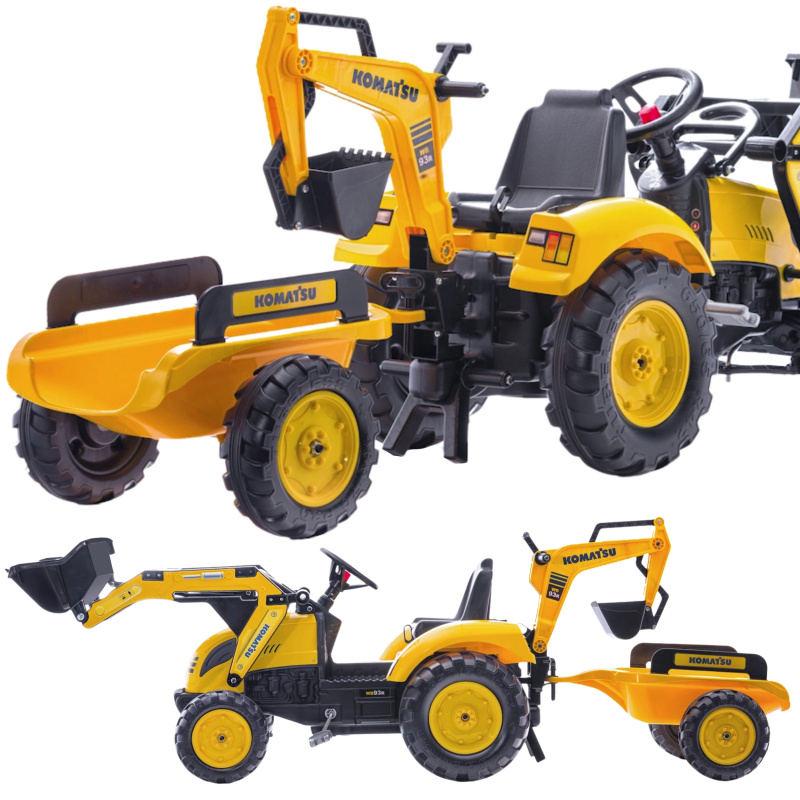 Traktor šlapací Komatsu s přední i zadní lžící a valníkem