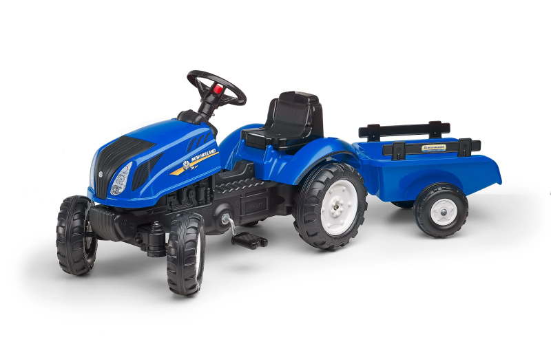 FALK Šlapací traktor New Holland T6 s vlečkou modrý FA 3080AB