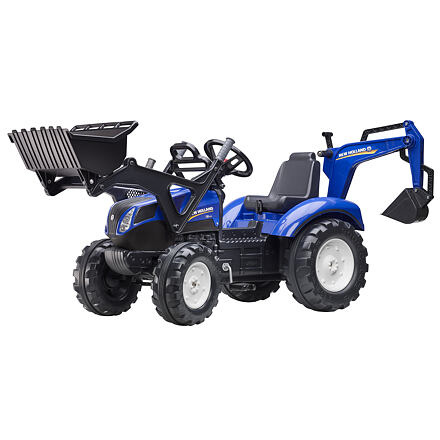 Traktor New Holland s přívěsem modrý pro děti od 3 let