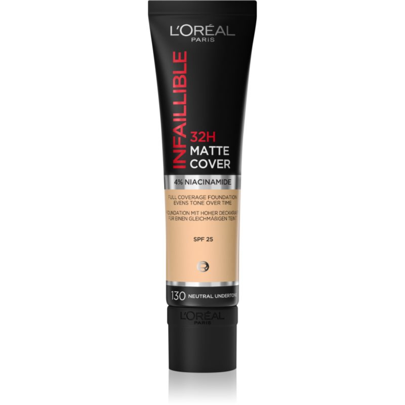 L’Oréal Paris Infaillible 32H Matte Finish dlouhotrvající matující make-up SPF 25 odstín 130 Neutre 30 ml