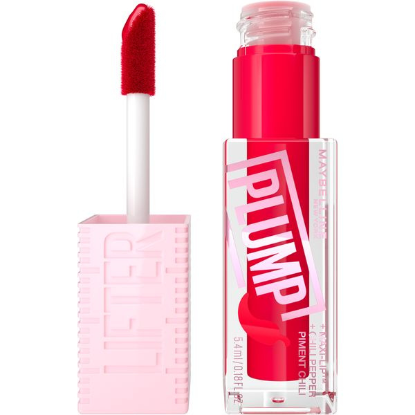 MAYBELLINE NEW YORK Lifter Plump lesk na rty se zvětšujícím efektem odstín 004 Red Flag 5.4 ml