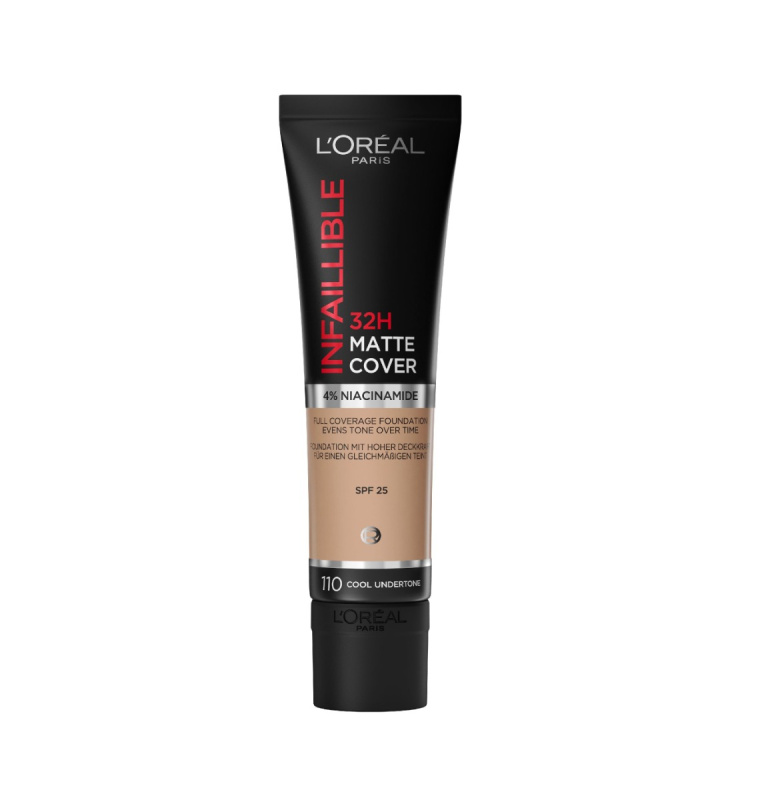 L’Oréal Paris Infallible 32H Matte Cover dlouhotrvající matující make-up SPF 25 odstín 110 (Cool Undertone) 30 ml