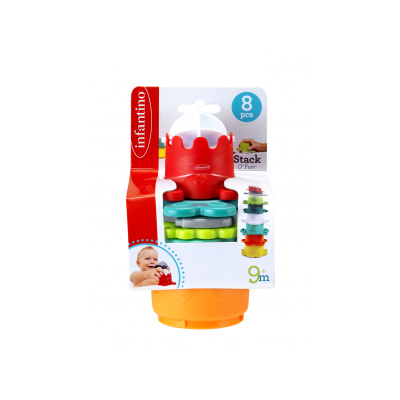 Infantino Stohovací kelímky do koupele s mlýnkem