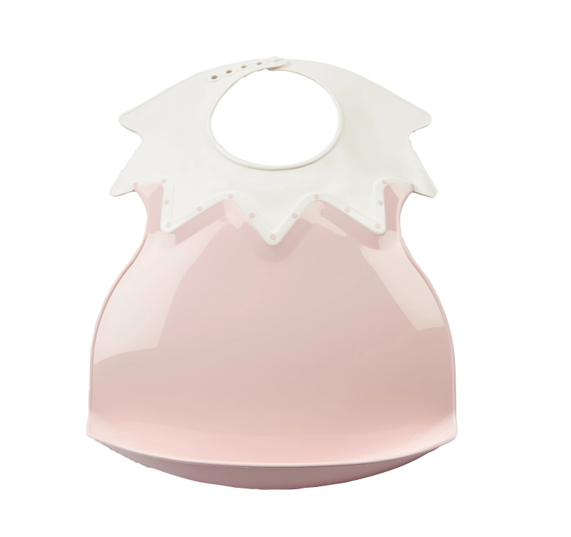 Thermobaby plastový bryndák s límcem Powder Pink