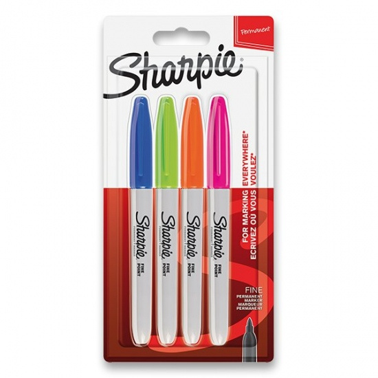 Permanentní popisovač Sharpie Fine sada 4 ks, doplňkové barvy Sharpie