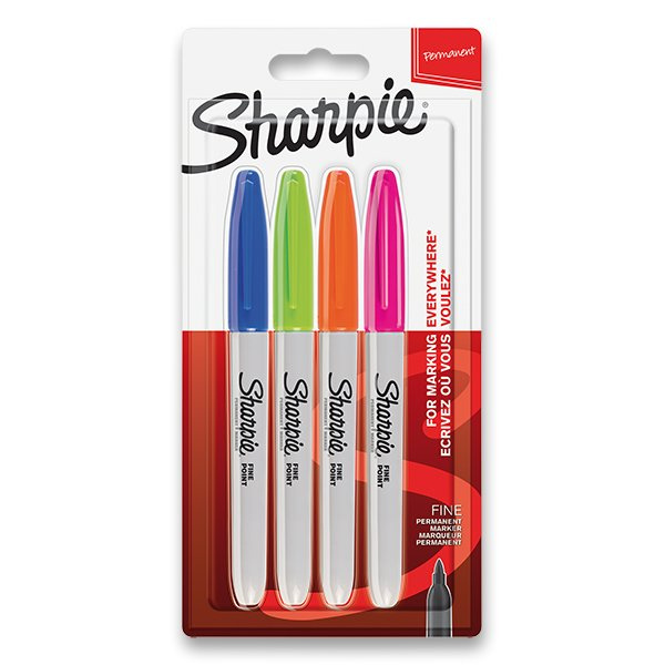 Permanentní popisovač Sharpie Fine sada 4 ks, doplňkové barvy Sharpie
