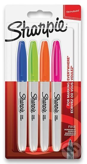 Permanentní popisovač Sharpie Fine sada 4 ks, doplňkové barvy Sharpie