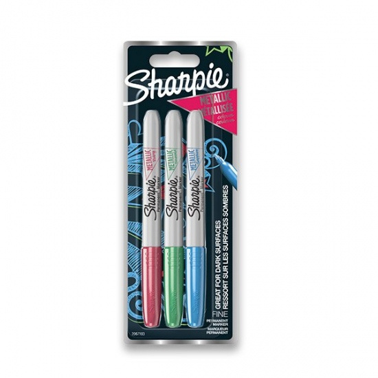 Permanentní popisovač Sharpie Metallic blistr, 3 barvy Sharpie