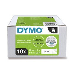 Dymo D1 - originální polyesterová páska - 12 mm × 7 m, černo-bílá, 10 ks