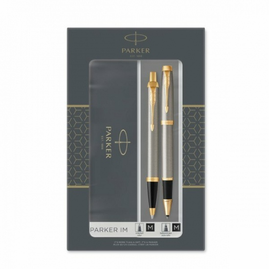 Parker IM Brushed Metal GT sada roller a kuličková tužka Parker