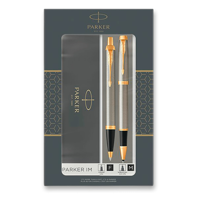 Parker IM Brushed Metal GT sada roller a kuličková tužka Parker