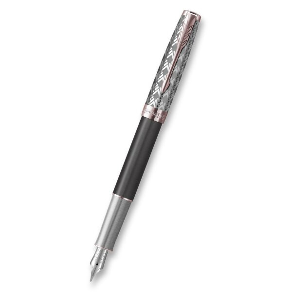 Plnicí pero Parker Sonnet Premium Metal Grey PGT, 18K hrot F