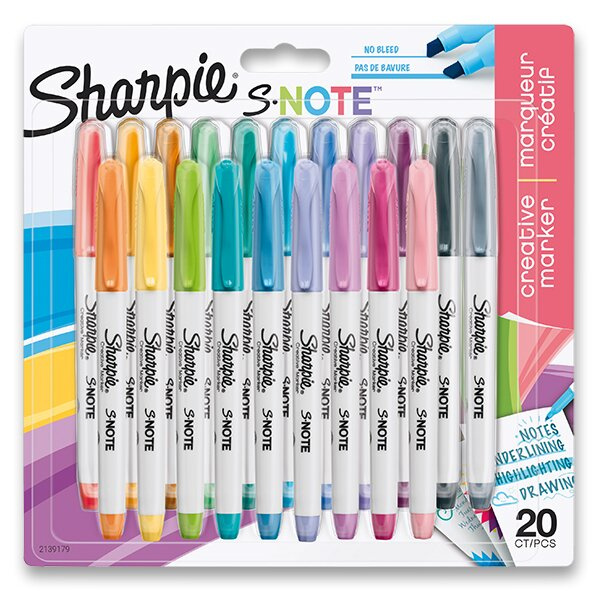 Popisovač Sharpie S-Note souprava 20 barev Sharpie