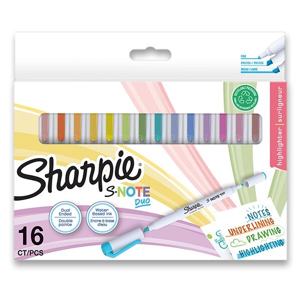 Popisovač Sharpie S-Note Duo souprava, 16 barev Sharpie