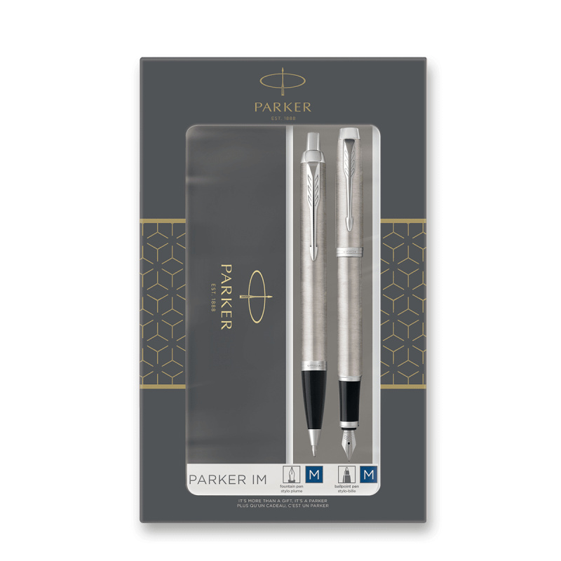 Parker IM Stainless Steel CT sada plnicí a kuličkové pero