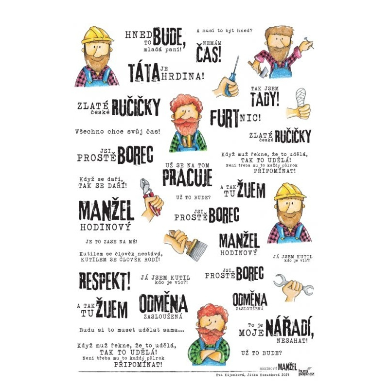 Samolepky A4 - Hodinový manžel