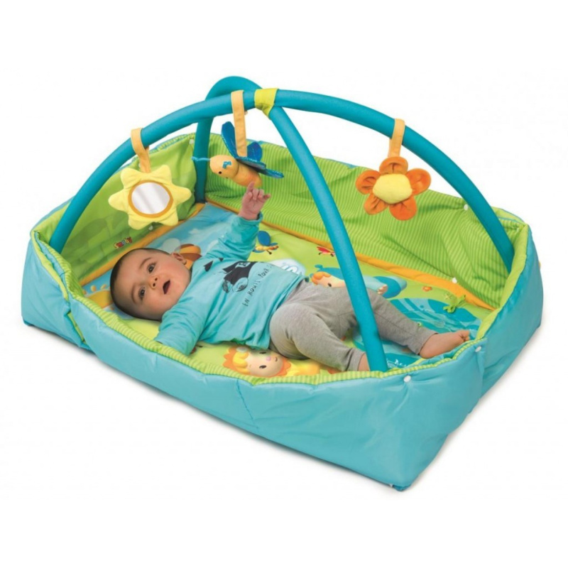 Cotoons hrací podložka discovery obdélníková s hrazdou, modrá