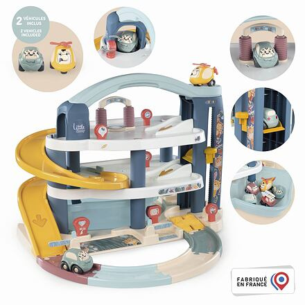 Smoby Little Garáž velká herní set s autíčkem a helikoptérou 3 patra