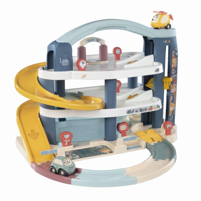 Smoby Little Garáž velká herní set s autíčkem a helikoptérou 3 patra