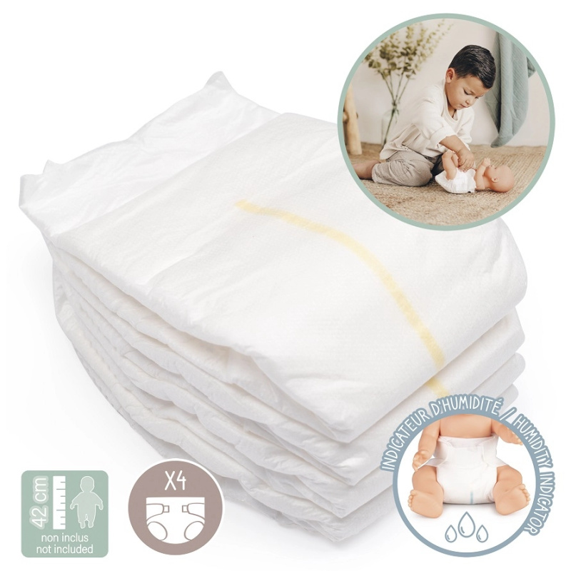 Smoby pampersky 4 ks Nappies Natur D'Amour Baby Nurse pro panenku do 50 cm