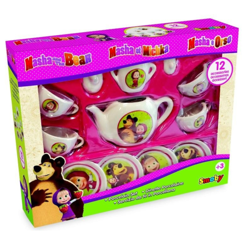 Kávový servis máša a medvěd, porcelánový