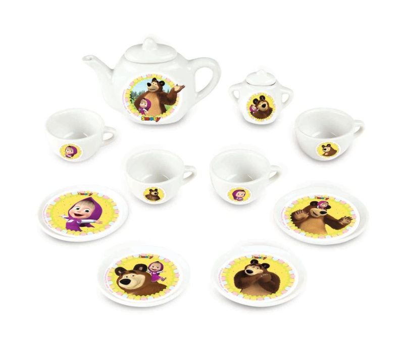 Kávový porcelánový set máša a medvěd