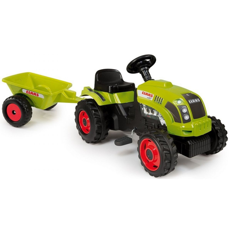 Smoby Šlapací traktor CLAAS zelený s vozíkem
